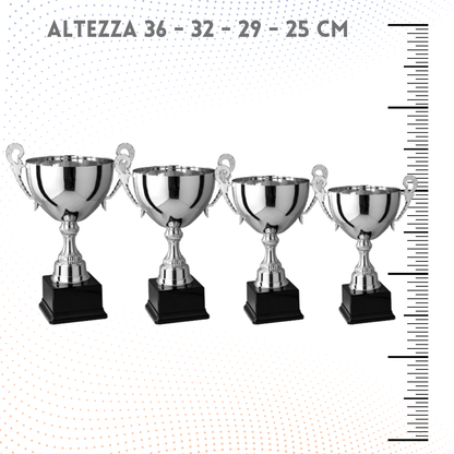 Set 4 Trofei con manici da 36 - 32 - 29 - 25 cm | Cod. 7.269