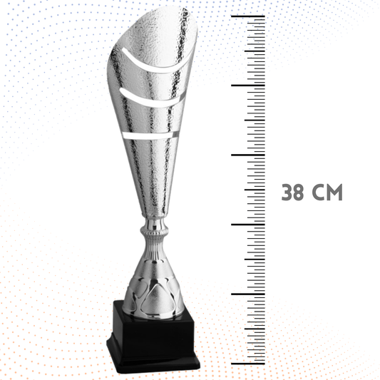 Trofeo in metallo da 38 cm con asole | Cod. 7.043