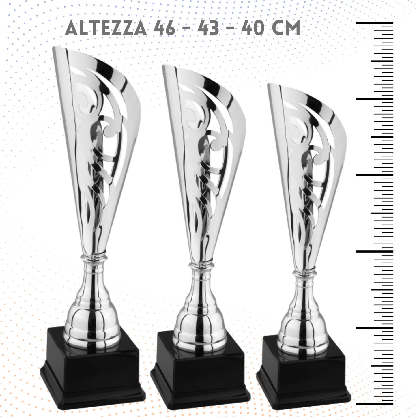 Tris di trofei personalizzati 46 - 43 - 40 cm | Cod. 6.539