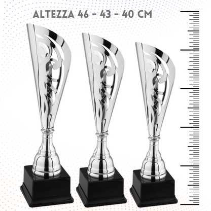 Tris di trofei personalizzati 46 - 43 - 40 cm | Cod. 6.539