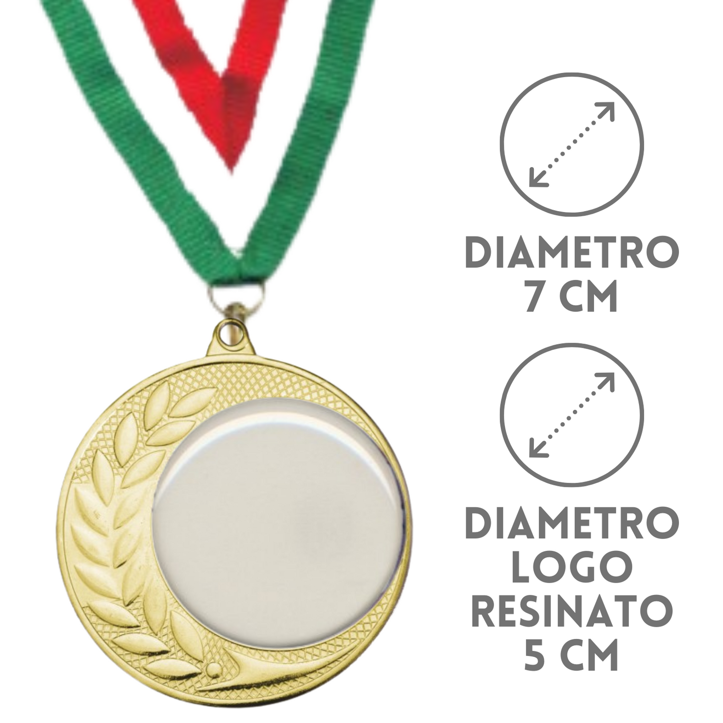 Medaglie personalizzate con logo resinato 70 mm oro | Cod. 22.307.69G