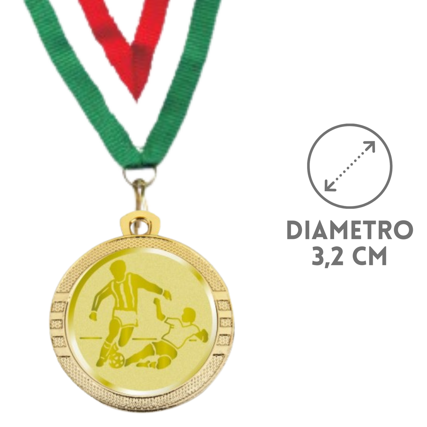 Medaglie Calcio in stock personalizzate 32 mm oro | Cod. 23.001.1CG