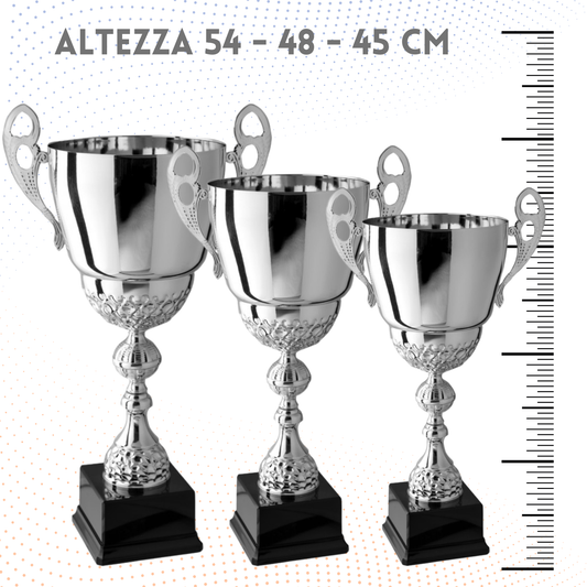 Tris di trofei personalizzati con manici 54 - 48 - 45 cm | Cod. 2.501T
