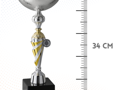Coppa da 34 cm silver con tazza in metallo | Cod. 9.194S