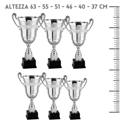 Set 6 premiazioni da 63 a 37 cm in metallo | Cod. 2.459