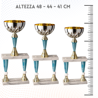Tris di trofei a due piani 48 - 44 - 41 cm | Cod. 5.229