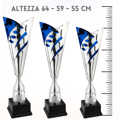 Tris di trofei personalizzati 64 - 59 - 55 cm | Cod. 3.199