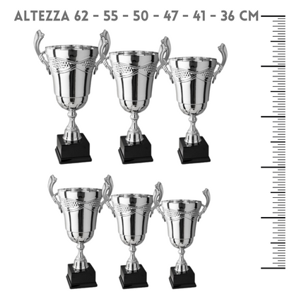 Set 6 premiazioni da 62 a 36 cm in metallo | Cod. 1.209