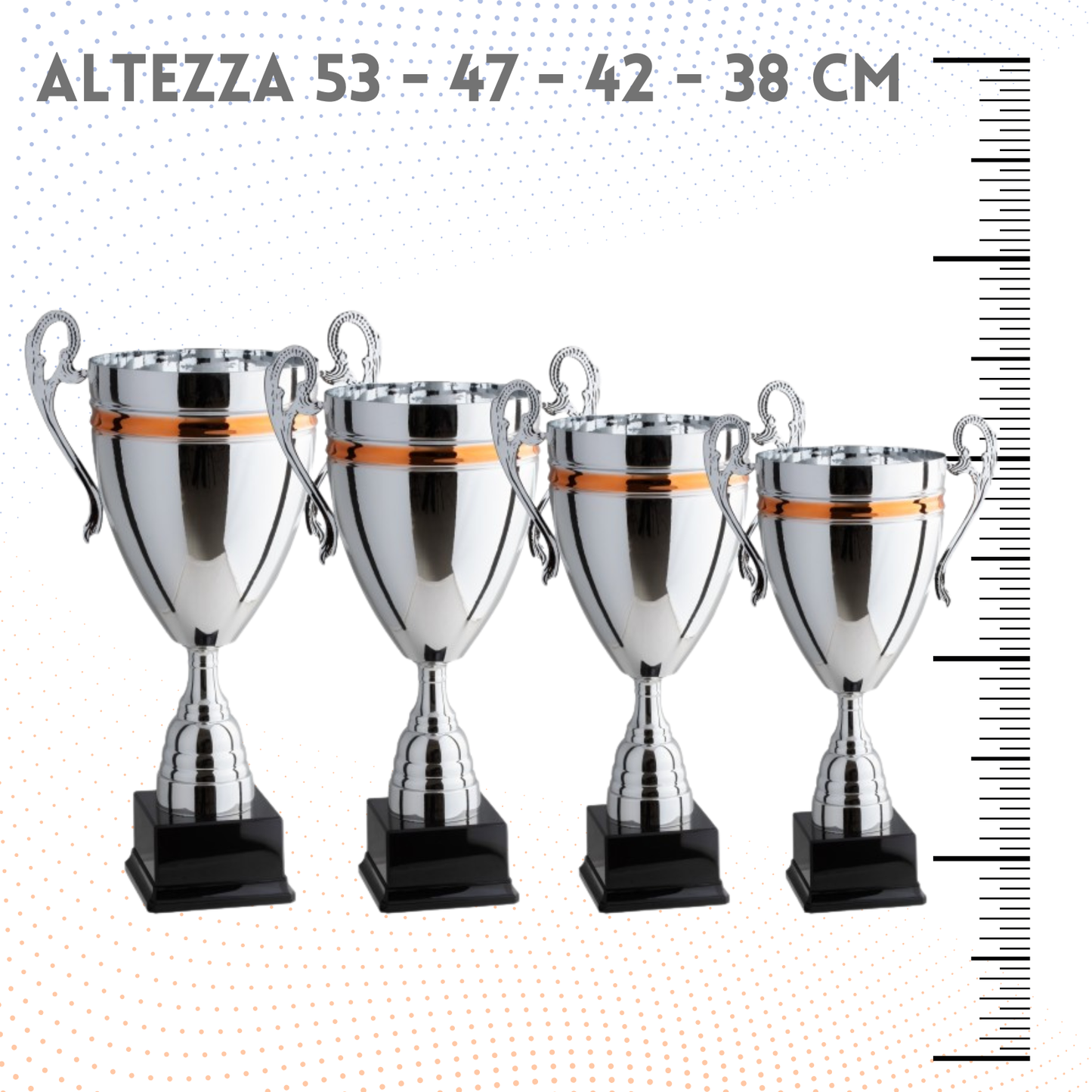 Set 4 Trofei con manici da 53 - 47 - 42 - 38 cm | Cod. 1.265
