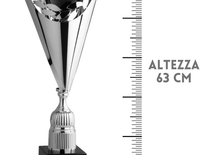 Coppa trofeo a taglio laser con foglie 63 cm | Cod. 2.561