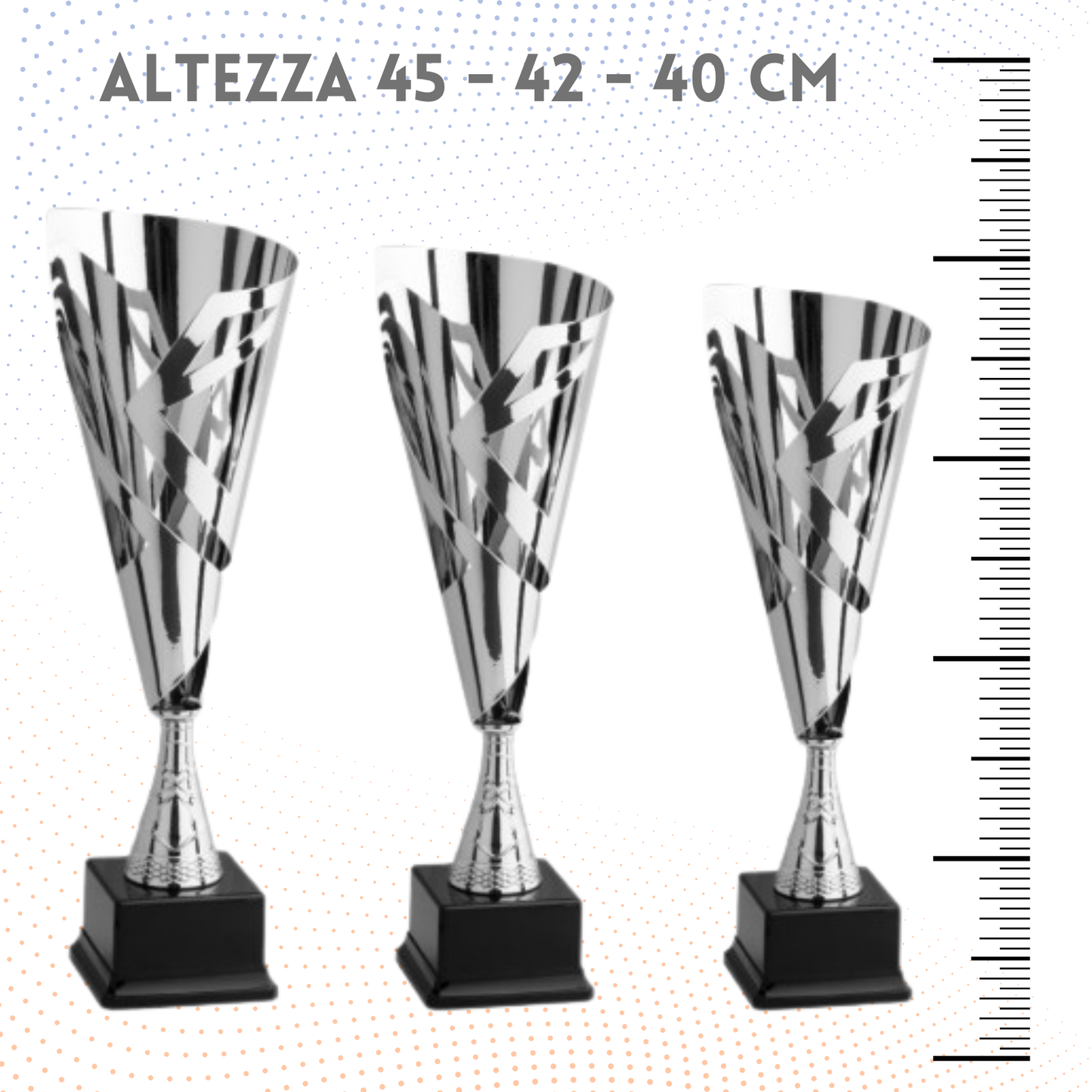 Tris di trofei personalizzati 45 - 42 - 40 cm | Cod. 4.449