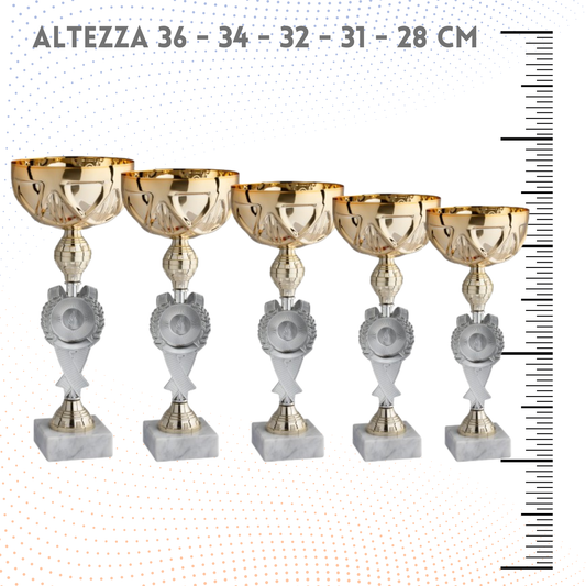 Set di 5 coppe personalizzate 36-34-32-31-28 cm | Cod. 12.009G
