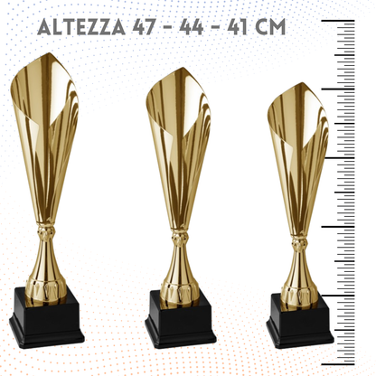 Tris di trofei personalizzati 47 - 44 - 41 cm | Cod. 4.489