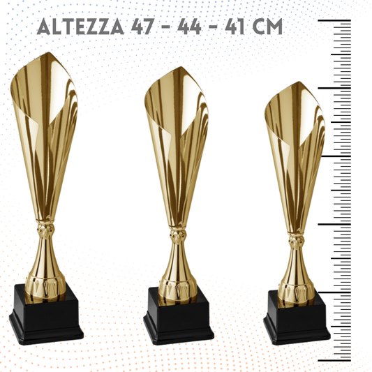 Tris di trofei personalizzati 47 - 44 - 41 cm | Cod. 4.489