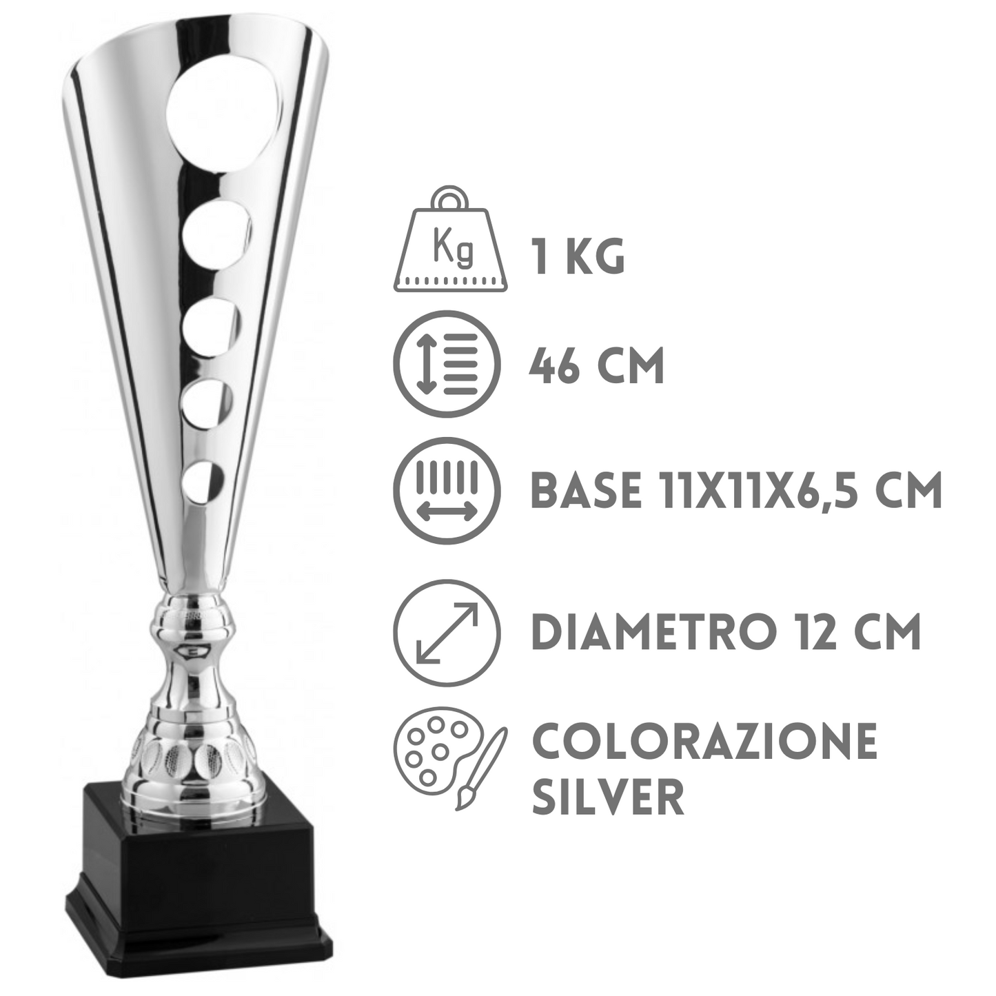 Coppa da 40 cm in metallo e taglio laser | Cod. 6.032