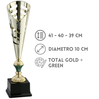 Tris di coppe trofeo personalizzate