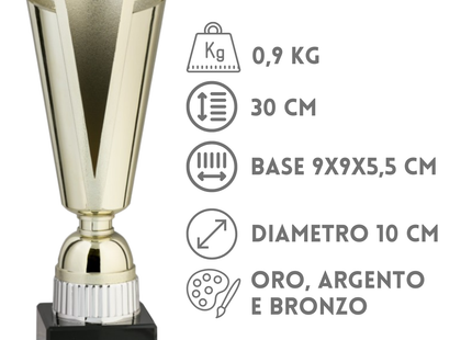 Tris di trofei personalizzati da 30 cm | Cod. 8.639