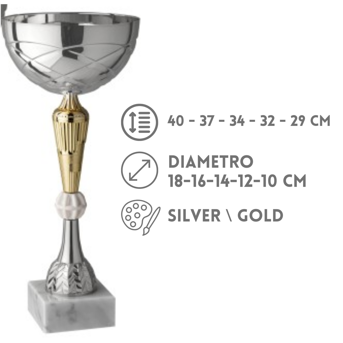 Set di coppe trofeo personalizzate | Cod. 12.149S