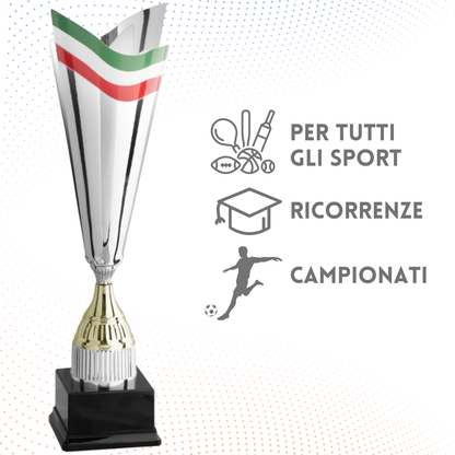 Set 4 Trofei tricolore da 57 - 52 - 46 - 40 cm | Cod. 3.119