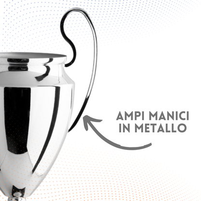 Trofeo con manici 59 cm da 2,6 Kg stile Champions League in metallo | Cod. 1.002