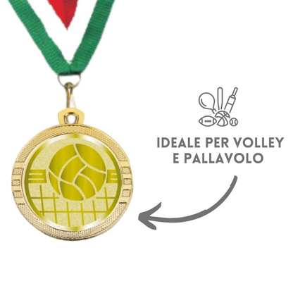 Medaglie Pallavolo in stock personalizzate 32 mm oro | Cod. 23.001.1VO