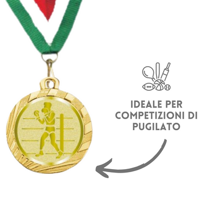 Medaglie Pugilato in stock personalizzate 32 mm oro | Cod. 23.001.1XQ