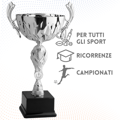 Trofeo in metallo da 36 cm con manici | Cod. 8.593