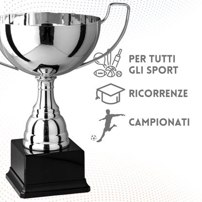 Trofeo in metallo da 23 cm con manici | Cod. 7.554