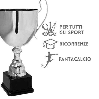 Coppa trofeo da 32 cm in metallo con ampi manici | Cod. 6.313