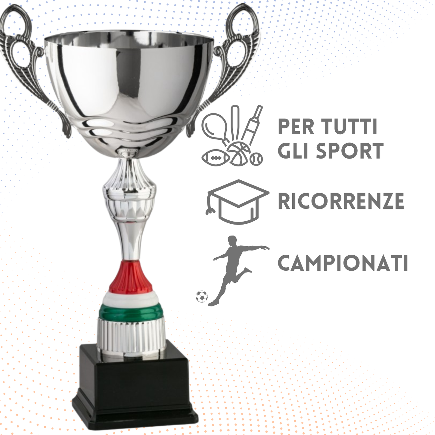 Trofeo in metallo da 40 cm con manici | Cod. 7.542