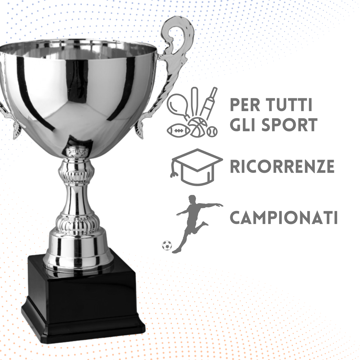 Trofeo in metallo da 36 cm con manici | Cod. 7.261