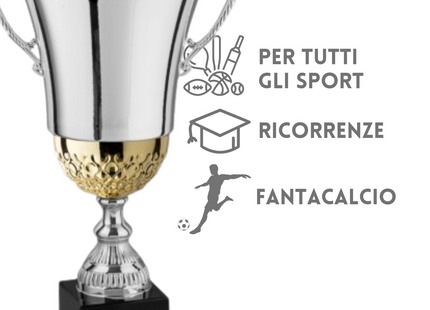 Tris di coppe trofeo personalizzate
