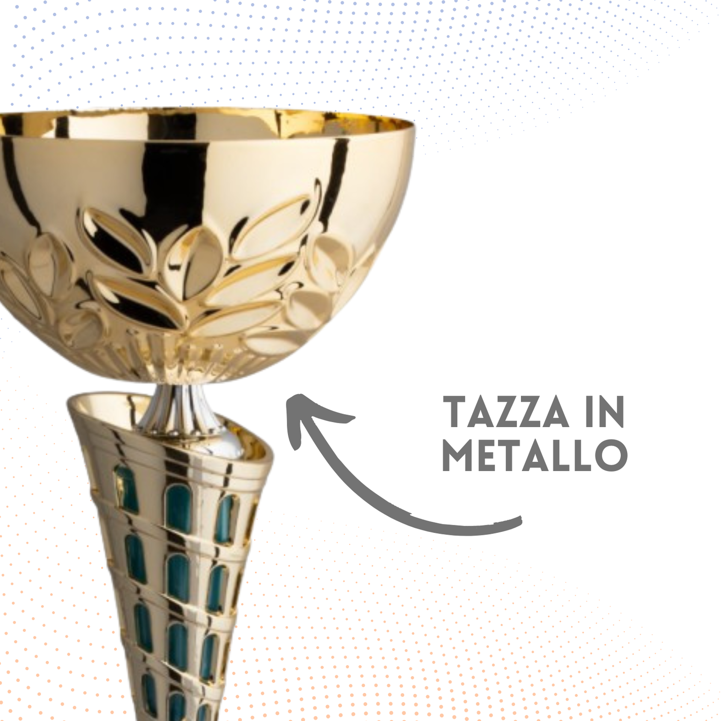 Coppa da 39 cm oro con tazza in metallo | Cod. 8.682G