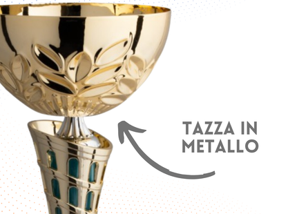 Coppa da 33 cm oro con tazza in metallo | Cod. 8.684G