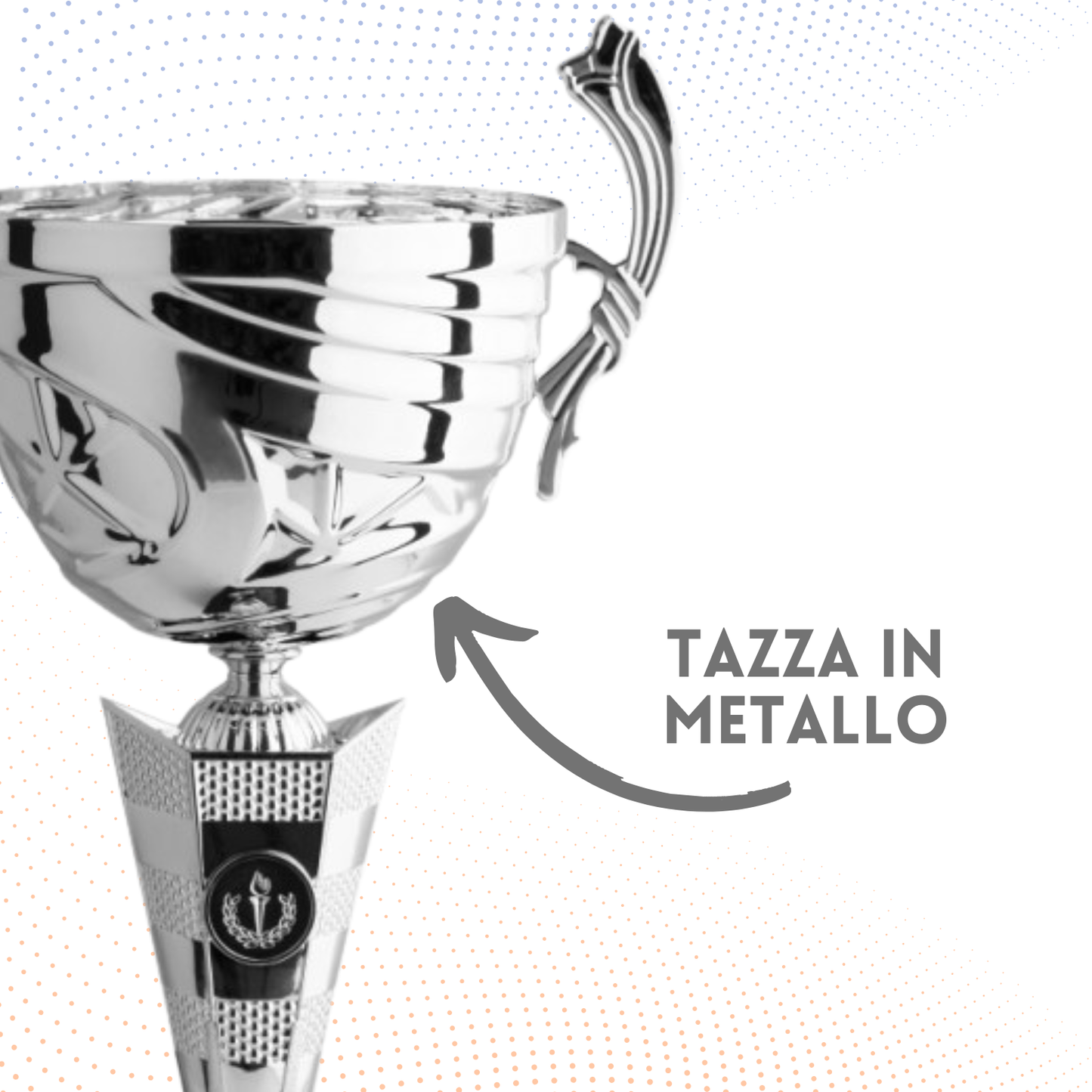 Trofeo in metallo da 42 cm con manici | Cod. 8002