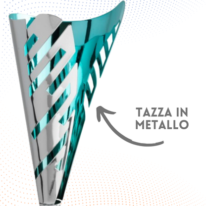 Trofeo in metallo da 49 cm, peso da 1,2 Kg colore acquamarina | Cod. 4.501
