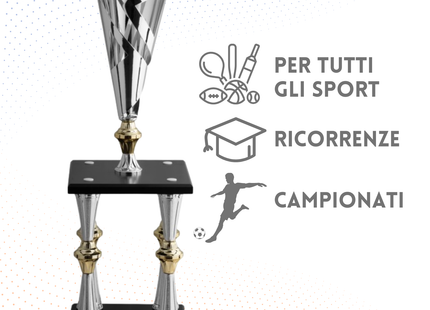 Trofeo in metallo da 65 cm a due piani | Cod. 5.022
