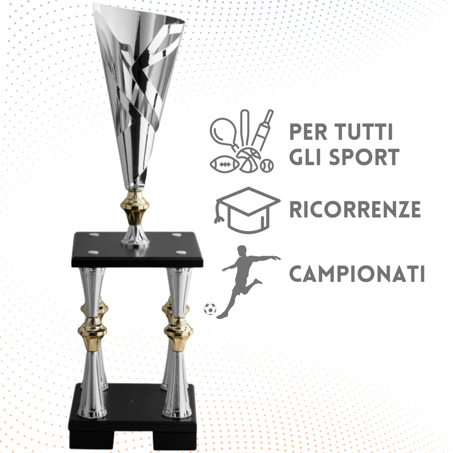 Trofeo in metallo da 65 cm a due piani | Cod. 5.022
