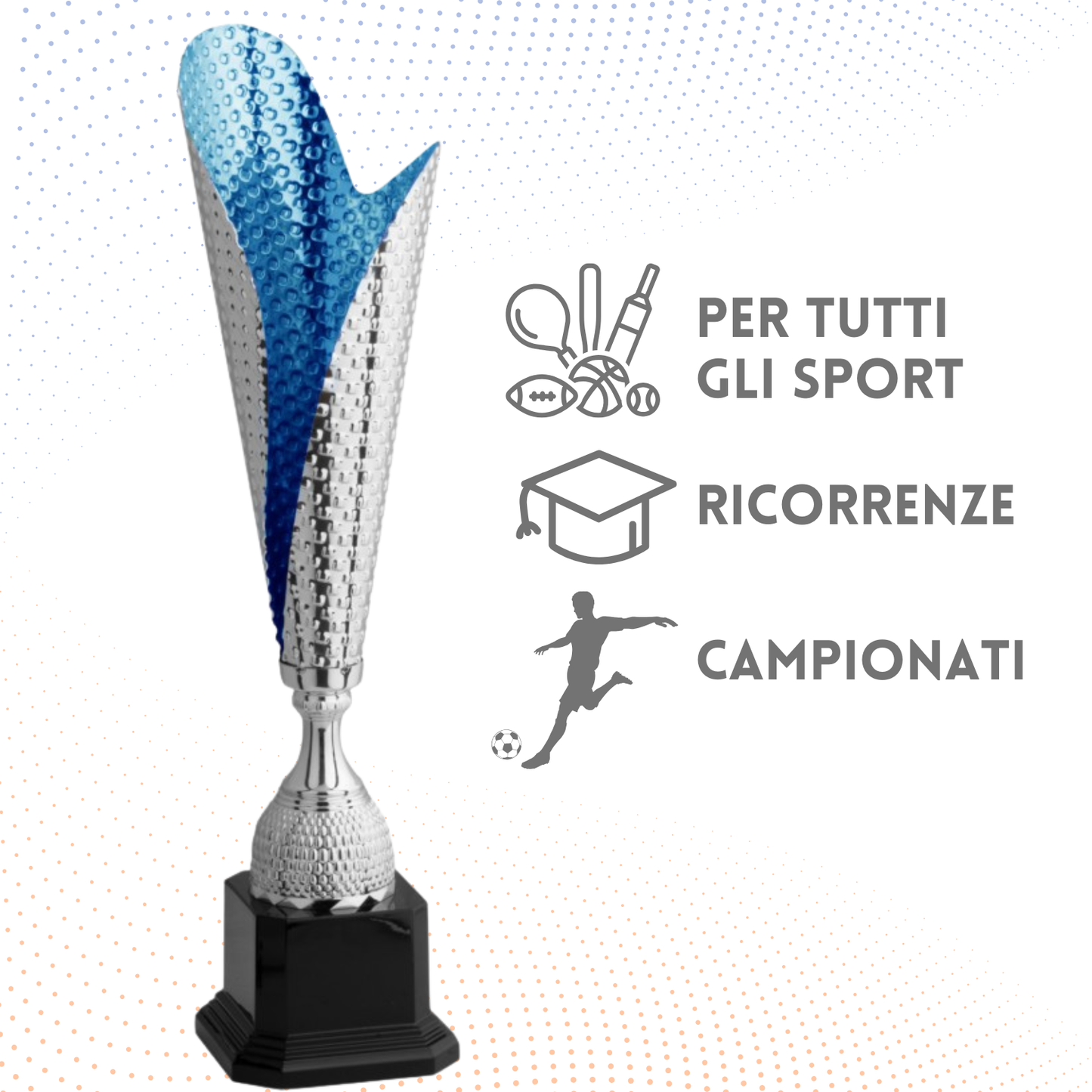 Trofeo in metallo da 49 cm, peso da 1 Kg | Cod. 4.541