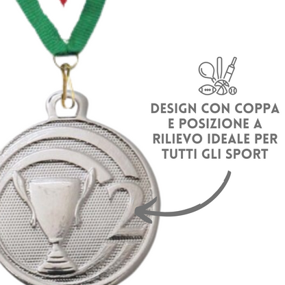 medaglia personalizzata argento 45 mm