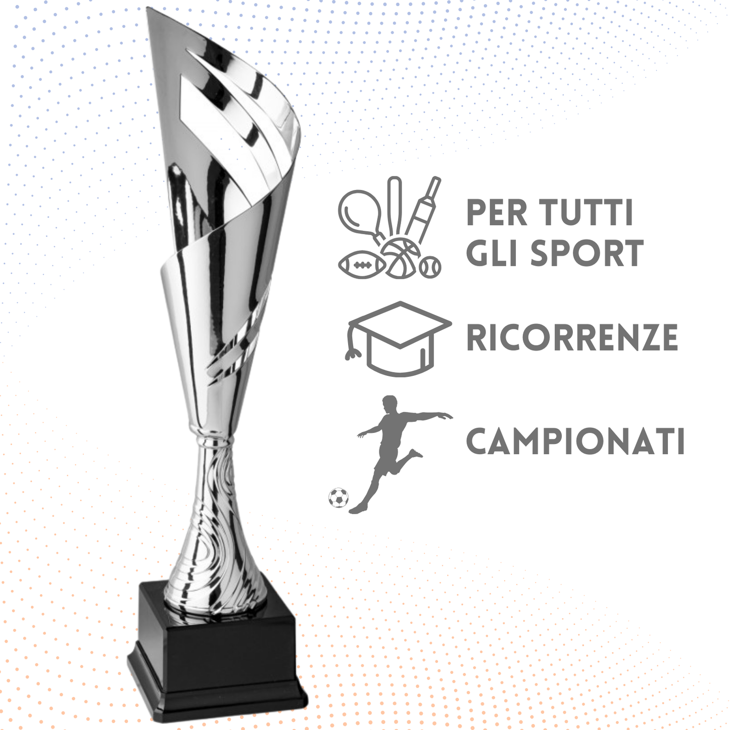 Trofeo in metallo da 45 cm, peso da 0,7 Kg | Cod. 4.393