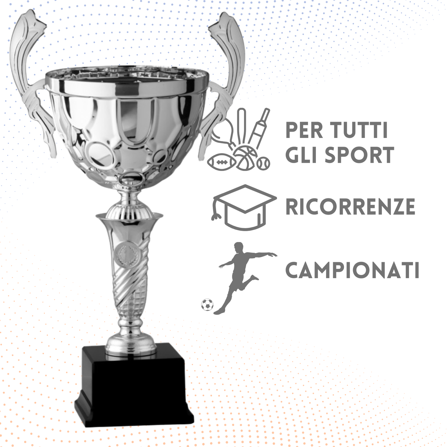Trofeo in metallo da 36 cm con fregio | Cod. 7.013