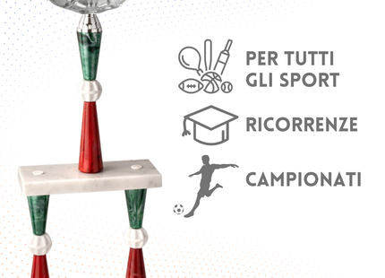 Trofeo tricolore da 45 cm a due piani | Cod. 5.243