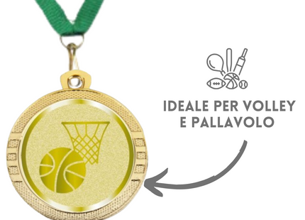 Medaglie Basket in stock personalizzate 32 mm oro | Cod. 23.001.1BA