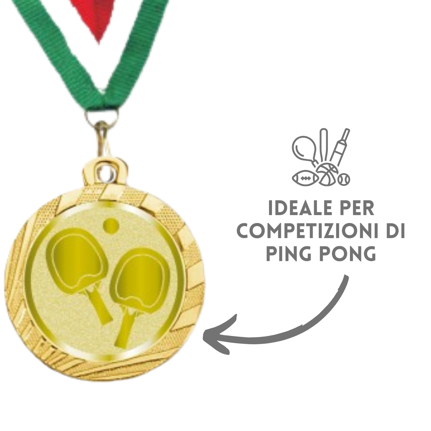 Medaglie Ping Pong in stock personalizzate 32 mm oro | Cod. 23.001.1XE