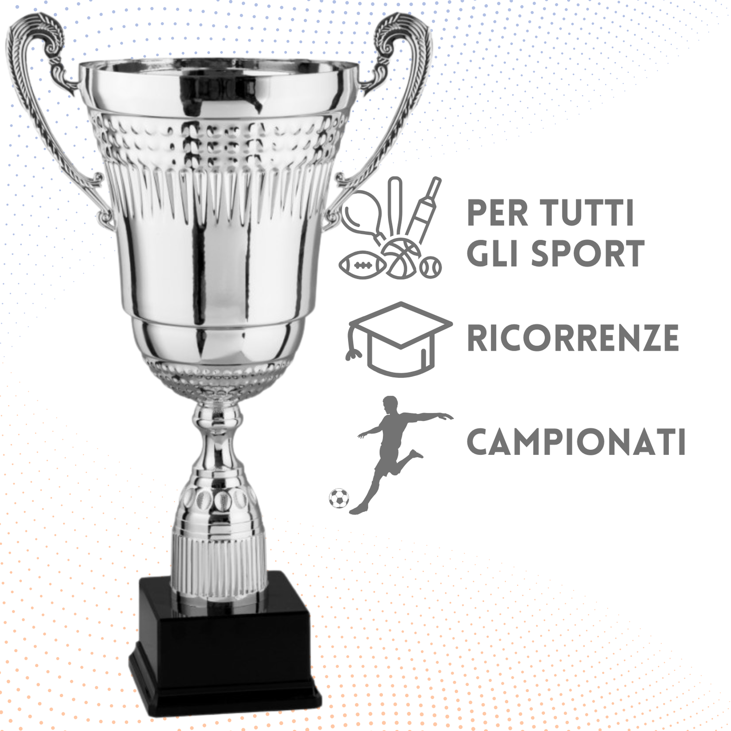 Tris di trofei personalizzati con manici 46 - 40 - 37 cm | Cod. 2.451P