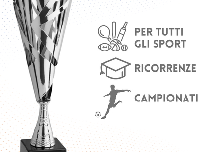 Trofeo in metallo da 42 cm colore silver | Cod. 4.492
