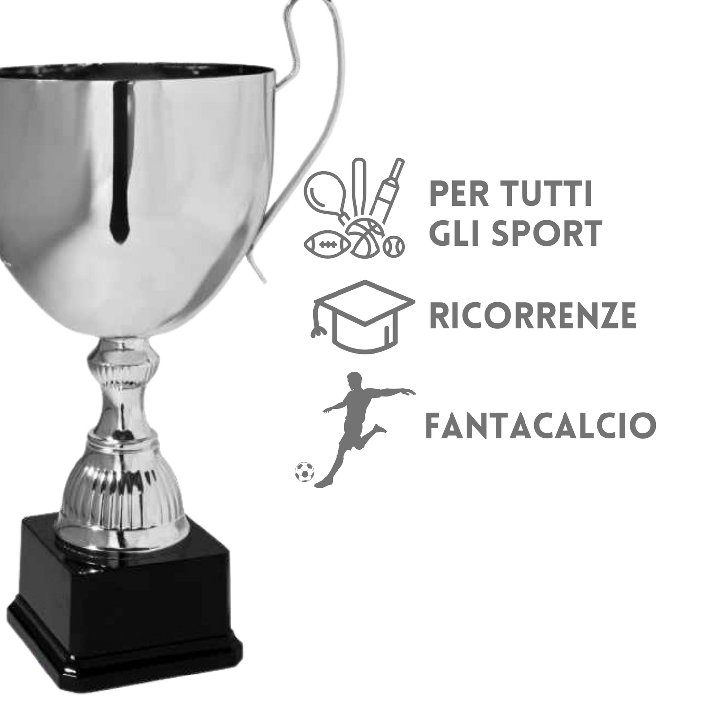Coppa trofeo da 40 cm in metallo con ampi manici | Cod. 6.311