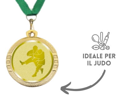 Medaglie competizioni Judo in stock personalizzate 32 mm oro | Cod. 23.00.32.JU