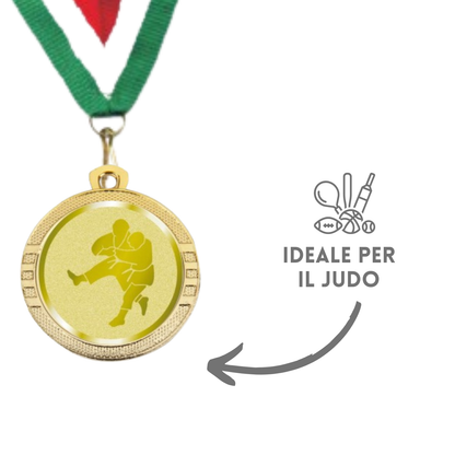Medaglie competizioni Judo in stock personalizzate 32 mm oro | Cod. 23.00.32.JU
